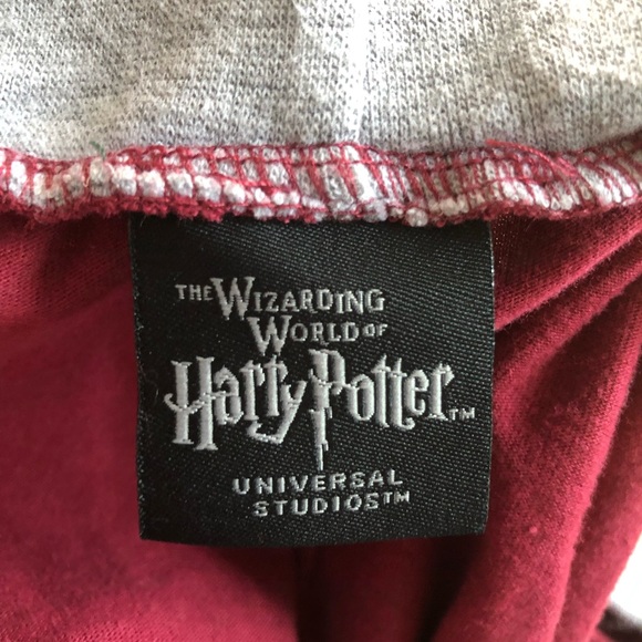 Universal Studios Harry Potter Gryffindor Lounge Pajama Pants 2XL Burgundy Gray - Picture 9 of 10
